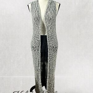 Y2K Floor Length Sleeveless Knit Summer Cardigan